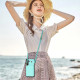 For Samsung Galaxy S24+ 5G Three Fold Card Bag Phone Case with Long Lanyard(Mint)