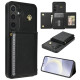 For Samsung Galaxy S24+ 5G Three Fold Card Bag Phone Case with Long Lanyard(Black)