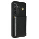 For Samsung Galaxy S24+ 5G Three Fold Card Bag Phone Case with Long Lanyard(Black)