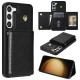For Samsung Galaxy S23+ 5G Three Fold Card Bag Phone Case with Long Lanyard(Black)