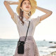 For Samsung Galaxy S23+ 5G Three Fold Card Bag Phone Case with Long Lanyard(Black)