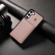 For Samsung Galaxy S23+ 5G Three Fold Card Bag Phone Case with Long Lanyard(Rose Gold)