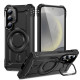For Samsung Galaxy S24+ 5G Lens Holder MagSafe Phone Case(Black)