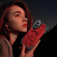 For Samsung Galaxy S24+ 5G Lens Holder MagSafe Phone Case(Red)