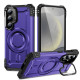 For Samsung Galaxy S24+ 5G Lens Holder MagSafe Phone Case(Purple)