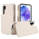 For Samsung Galaxy S24+ 5G Double Flap Zipper RFID Leather Phone Case with Short Lanyard(White)