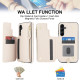 For Samsung Galaxy S24+ 5G Double Flap Zipper RFID Leather Phone Case with Short Lanyard(White)