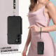 For Samsung Galaxy S24+ 5G Double Flap Zipper RFID Leather Phone Case with Short Lanyard(Black)