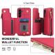 For Samsung Galaxy S24+ 5G Double Flap Zipper RFID Leather Phone Case with Short Lanyard(Red)