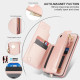 For Samsung Galaxy S24+ 5G Double Flap Zipper RFID Leather Phone Case with Short Lanyard(Rose Gold)