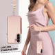 For Samsung Galaxy S24+ 5G Double Flap Zipper RFID Leather Phone Case with Short Lanyard(Rose Gold)