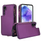 For Samsung Galaxy S24+ 5G Double Flap Zipper RFID Leather Phone Case with Short Lanyard(Dark Purple)
