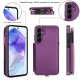 For Samsung Galaxy S24+ 5G Double Flap Zipper RFID Leather Phone Case with Short Lanyard(Dark Purple)
