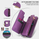 For Samsung Galaxy S24+ 5G Double Flap Zipper RFID Leather Phone Case with Short Lanyard(Dark Purple)