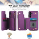 For Samsung Galaxy S24+ 5G Double Flap Zipper RFID Leather Phone Case with Short Lanyard(Dark Purple)