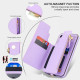 For Samsung Galaxy S24+ 5G Double Flap Zipper RFID Leather Phone Case with Short Lanyard(Light Purple)