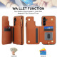 For Samsung Galaxy S24+ 5G Double Flap Zipper RFID Leather Phone Case with Short Lanyard(Brown)