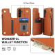 For Samsung Galaxy S24+ 5G Double Flap Zipper RFID Leather Phone Case with Short Lanyard(Brown)