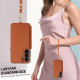 For Samsung Galaxy S24+ 5G Double Flap Zipper RFID Leather Phone Case with Short Lanyard(Brown)