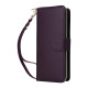 For Samsung Galaxy S24+ 5G Nine-card Slots Zipper Wallet Bag Leather Phone Case(Dark Purple)
