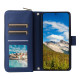 For Samsung Galaxy S24+ 5G Nine-card Slots Zipper Wallet Bag Leather Phone Case(Blue)