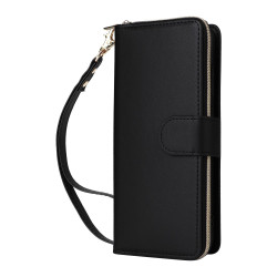 For Samsung Galaxy S24+ 5G Nine-card Slots Zipper Wallet Bag Leather Phone Case(Black)