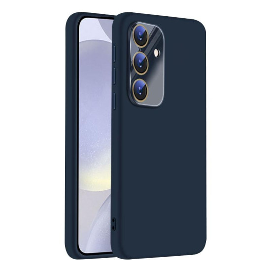 For Samsung Galaxy S24+ 5G Nano Lens Cover Liquid Silicone Phone Case(Titanium Blue)