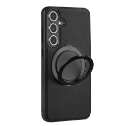 For Samsung Galaxy S24+ 5G ViLi TCY Series Kevlar Leather Texture Rotating Holder Phone Case(Black)