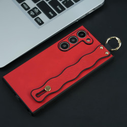 For Samsung Galaxy S23+ 5G Wavy Wristband Bracket TPU Phone Case(Red)