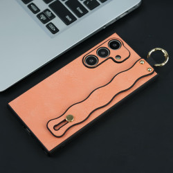 For Samsung Galaxy S24+ 5G Wavy Wristband Bracket TPU Phone Case(Pink)
