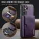 For Samsung Galaxy S24+ 5G DG.MING M6 Series RFID Tri-fold Card Bag Removable Leather Phone Case(Purple)