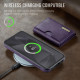 For Samsung Galaxy S24+ 5G DG.MING M6 Series RFID Tri-fold Card Bag Removable Leather Phone Case(Purple)