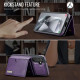For Samsung Galaxy S24+ 5G DG.MING M6 Series RFID Tri-fold Card Bag Removable Leather Phone Case(Purple)