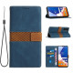 For Samsung Galaxy S24+ 5G Grid Stitching Leather Phone Case with Lanyard(Blue)