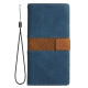 For Samsung Galaxy S24+ 5G Grid Stitching Leather Phone Case with Lanyard(Blue)