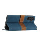 For Samsung Galaxy S24+ 5G Grid Stitching Leather Phone Case with Lanyard(Blue)