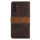 For Samsung Galaxy S24+ 5G Grid Stitching Leather Phone Case with Lanyard(Brown)