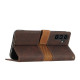 For Samsung Galaxy S24+ 5G Grid Stitching Leather Phone Case with Lanyard(Brown)