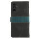 For Samsung Galaxy S24+ 5G Grid Stitching Leather Phone Case with Lanyard(Black)