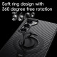 For Samsung Galaxy S23 5G Carbon Fiber MagSafe Phone Case with 360 Degree Rotating Holder(Black Grey)