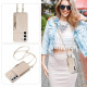 For Samsung Galaxy S24+ 5G Crossbody Lanyard Zipper Wallet Leather Phone Case(Beige)