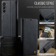 For Samsung Galaxy S23 5G AutSpace A11 Side Buckle MagSafe Magnetic RFID Phone Leather Case(Black)