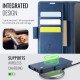For Samsung Galaxy S23 5G AutSpace A11 Side Buckle MagSafe Magnetic RFID Phone Leather Case(Blue)