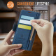 For Samsung Galaxy S23 5G AutSpace A11 Side Buckle MagSafe Magnetic RFID Phone Leather Case(Blue)