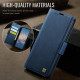 For Samsung Galaxy S23 5G AutSpace A11 Side Buckle MagSafe Magnetic RFID Phone Leather Case(Blue)