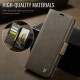 For Samsung Galaxy S23 5G AutSpace A11 Side Buckle MagSafe Magnetic RFID Phone Leather Case(Coffee)