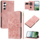 For Samsung Galaxy S24+ 5G Tulips Embossed Leather Phone Case with Lanyard(Pink)