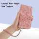 For Samsung Galaxy S24+ 5G Tulips Embossed Leather Phone Case with Lanyard(Pink)