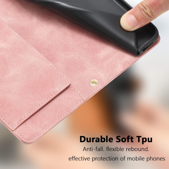 For Samsung Galaxy S24+ 5G Tulips Embossed Leather Phone Case with Lanyard(Pink)