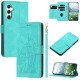 For Samsung Galaxy S24+ 5G Tulips Embossed Leather Phone Case with Lanyard(Green)